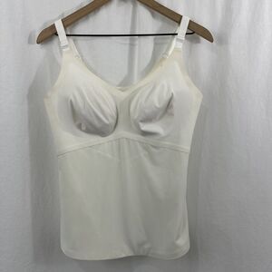 Honeylove Liftwear Cami Built-In Wireless Bra White Tank Top Size 1X Shapewear